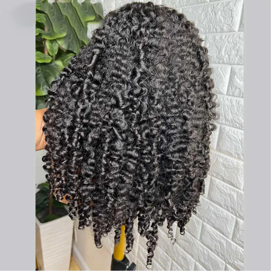 Zachte 26 “Lange Kinky Krullend 180 Dichtheid Lace Front Pruik Voor Zwarte Vrouwen Babyhaar Zwarte Lijmloze Pretokkel Hittebestendige Dagelijkse Pruik