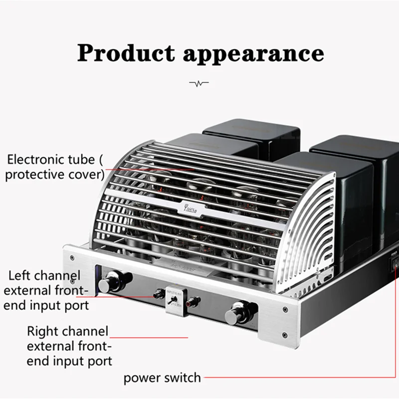 Yaqin真空管アンプ、純粋な電力、トライオード、ウルトラ、kt88 x 4、12ax7、ecc83 x 2、6n8p、6h8c x 4、負荷インピーダンス4Ω-8Ω 、MC-100B