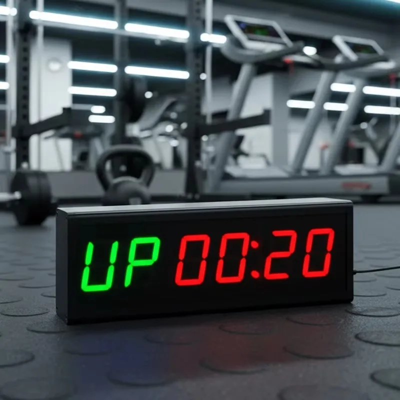 Fitness timer, large digital clock, wall-mounted interval timing bar, remote control, household plastic USB charging