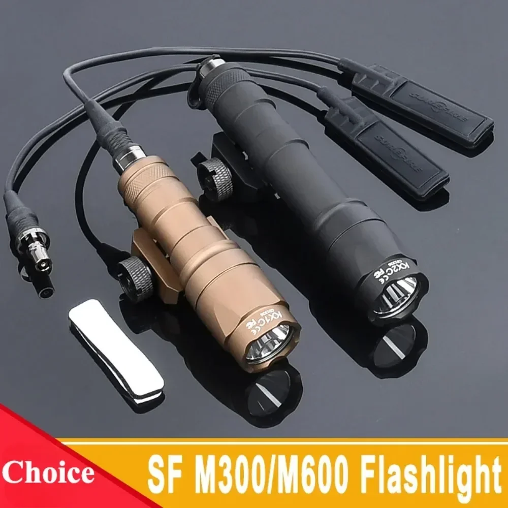 Tactical LED Flashlight M300A M600C Airsoft Powerful Gun Light Hunting Shooting Torch Scout Rifle with Pressure Switch