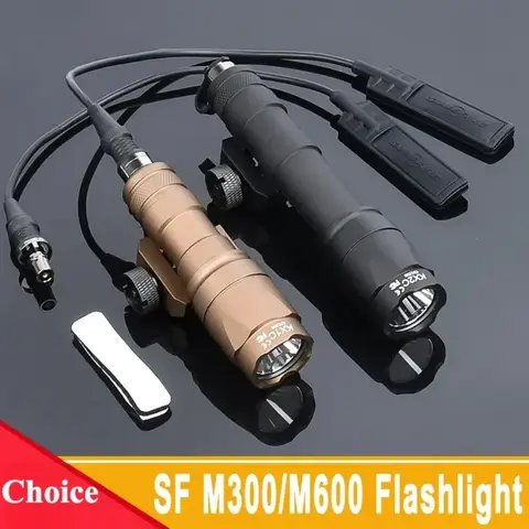 Tactical LED Flashlight M300A M600C Airsoft Powerful Weapon Gun Light Hunting Shoting Torch Scout Rifle with Pressure Switch