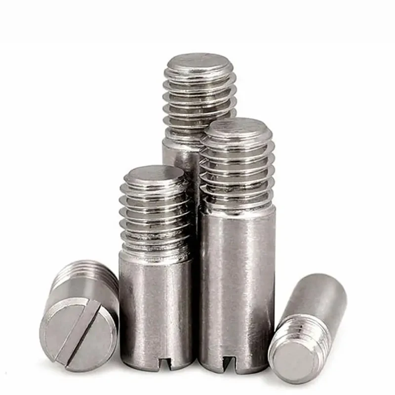 10Pc M2 M2.5 M3 M4 M5 M6 M8 M10 GB878 304 A2 Stainless Steel Outside Thread Solid Dowel Pin Slotted Head Positioning Roll Shaft
