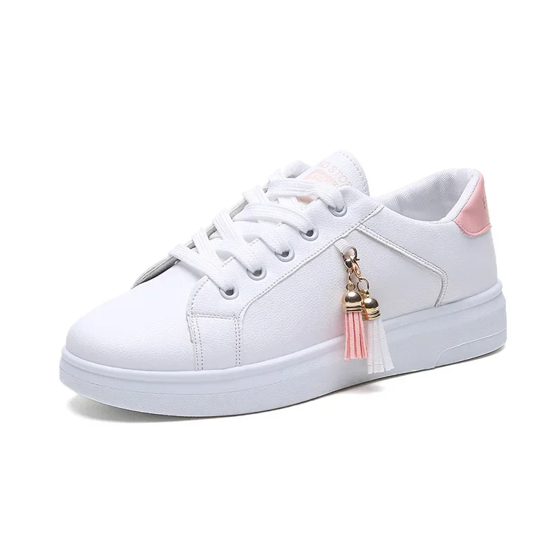 Women Sneakers 2024 Spring White Fringe Fashion Comfortable Platform Girl Casual Shoes Lightweight Lace-up Breathable Mesh Shoes