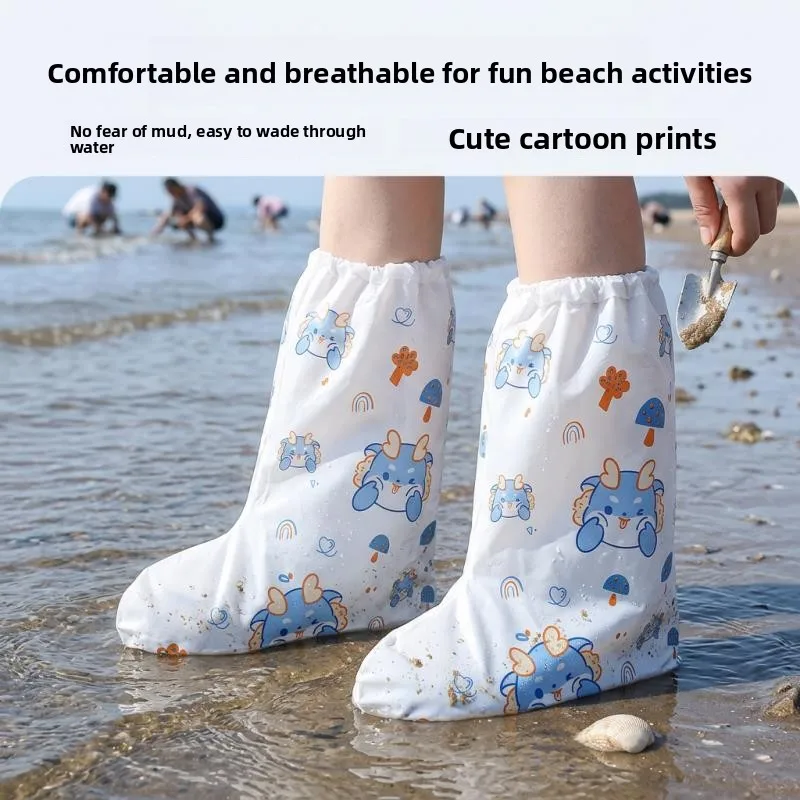 Disposable Rain Boot Covers Waterproof Non-Slip Portable School Specialty Foot Covers for Children Student School Travel Esse...