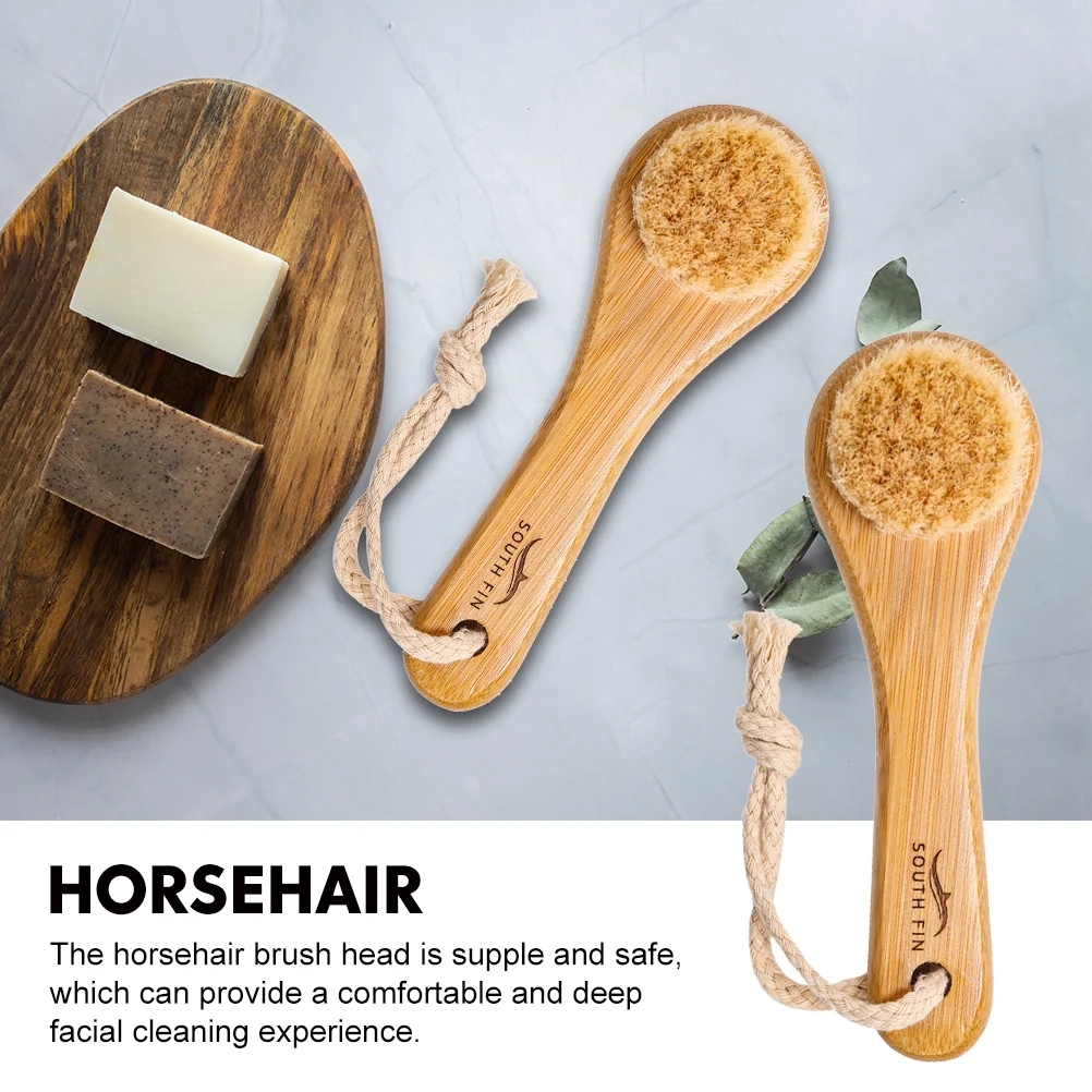 Brosse nettoyante en poils de cheval pour femmes, épurateur de visage, livres profonds, nettoyage du visage sec