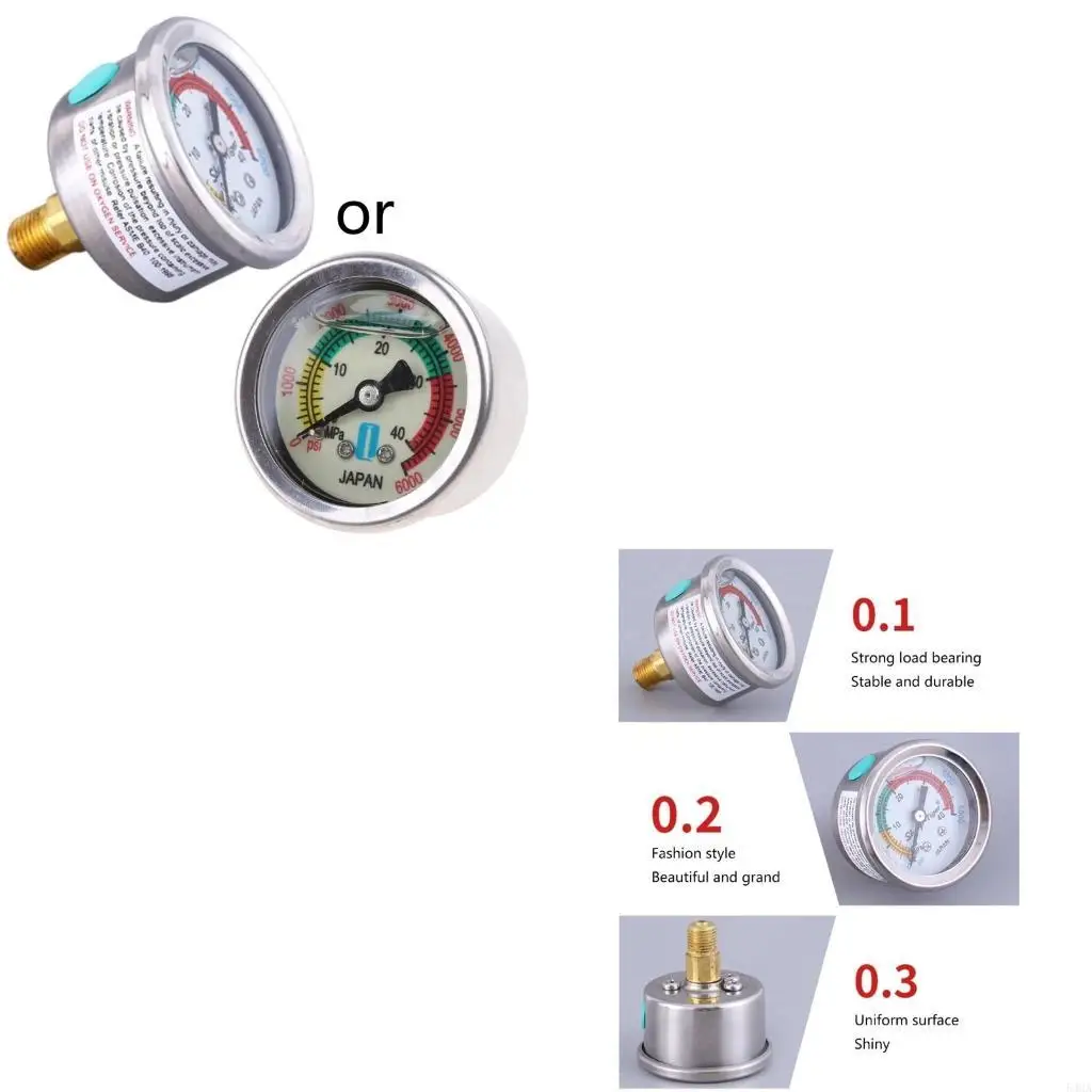 

Clear Scale Economy Pressure Gauge 0-6000/0-40MPa Air Pressure Gauge Diving Equippment Manometer Measure