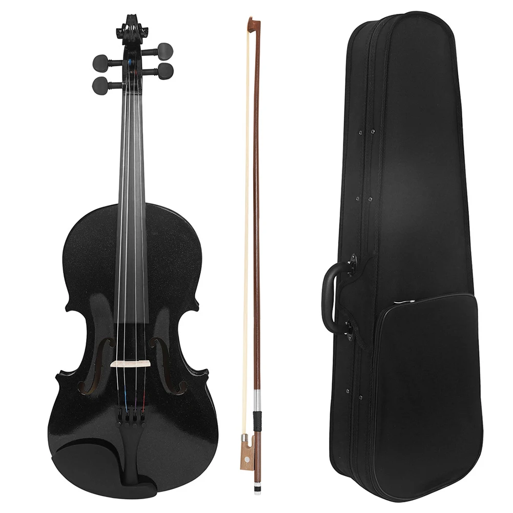 

4/4 Full Size Violin Set Solid Wood Violins Musical Instrument Beginners Kit With Storage Case Violin Bow For Student Beginners