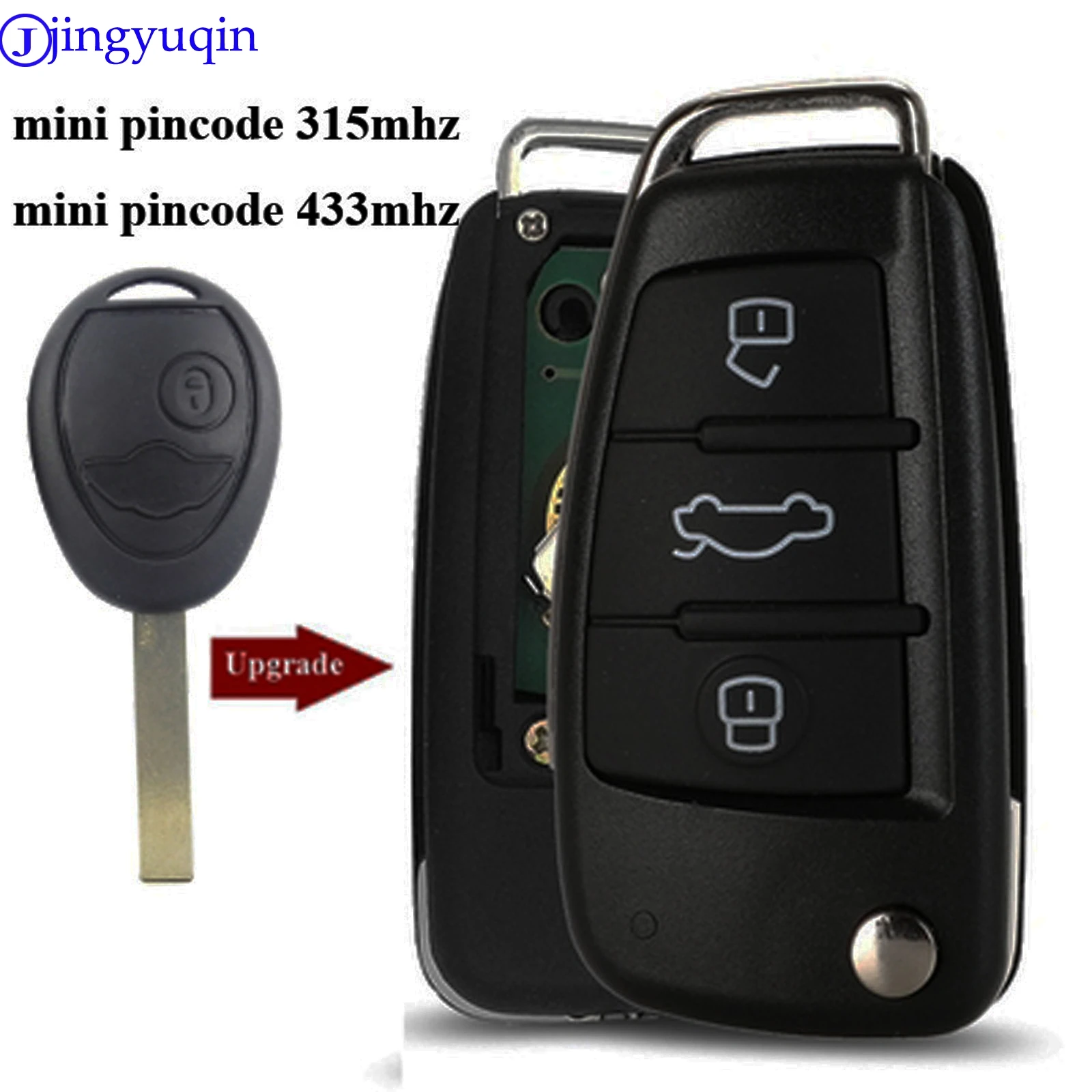 jingyuqin Remote Car Key Control For Bmw Mini Cooper R50 R53 mini pincode 315/433MHZ Replacement