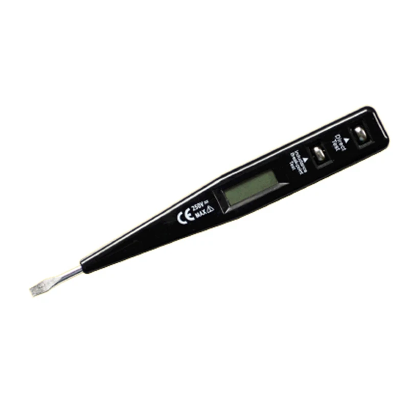 Digital Test Pencil Screwdriver Probe Light Voltage Tester Detector AC/DC 12-220V Electrical Test Pen Voltmeter Black