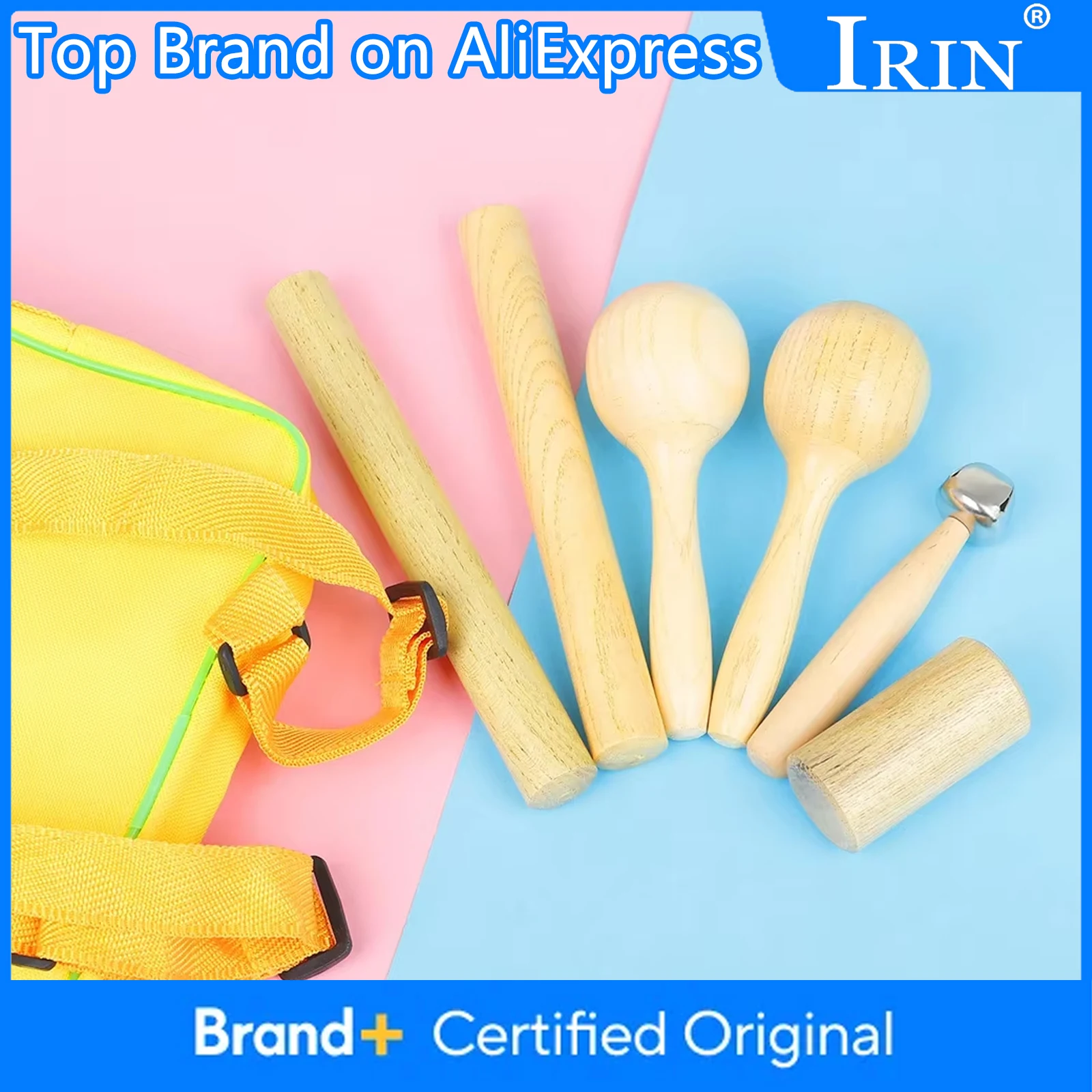 

IRIN Набор из 4 предметов, деревянный ударный инструмент Orff, 1 пара ритм-палочек, 1 шт., колокольчик Maraca Baton, ранние развивающие игрушки для детей