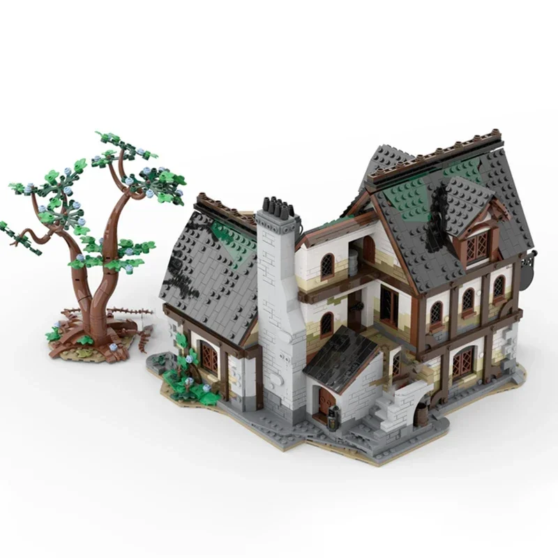 ปราสาทยุคกลางรุ่น Moc อาคารอิฐยุคกลาง Tavern เทคโนโลยี Modular Blocks ของขวัญของเล่นคริสต์มาส DIY ชุดประกอบ