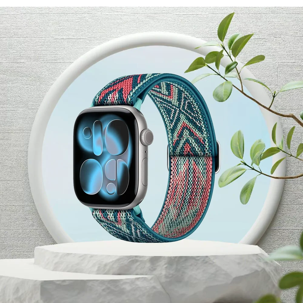Elastisches Nylon-Schlaufenarmband für Apple Watch Ultra 3/2/1 49mm 11 10 46mm 42mm Armband für iWatch 9 8 7 6 5 4 SE 45/41/44/40mm Gürtel