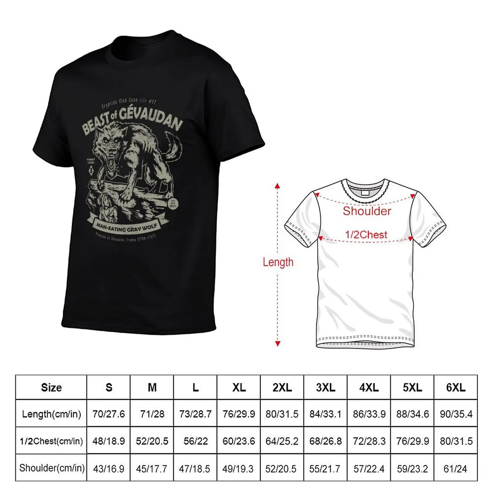 Beast of Gevaudan T-Shirt, Summer Casual Cotton Tee, Oversized Streetwear Tops, Vintage Graphic Print, Loose Fit Short Sleeve