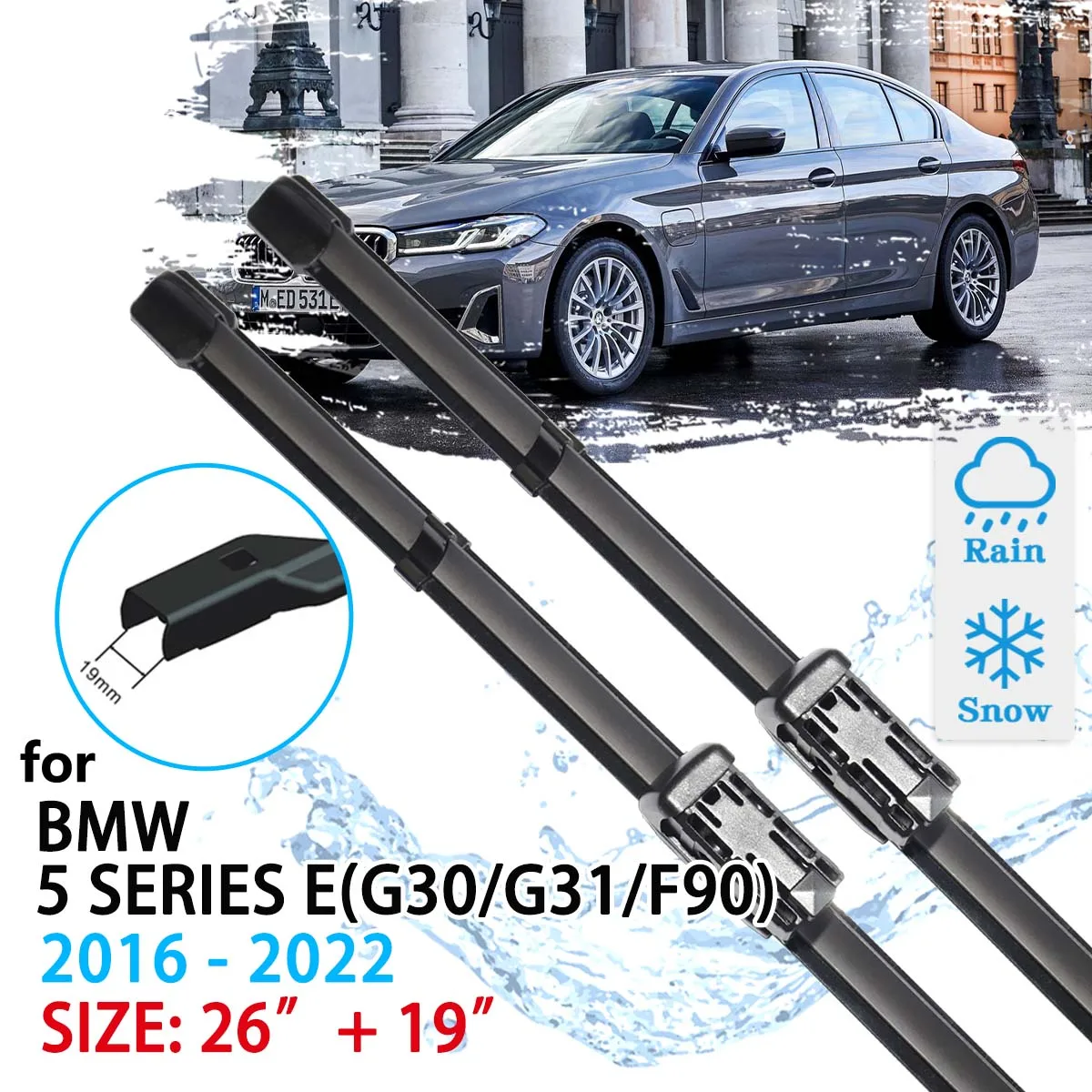 Car Front Wiper Blade For BMW 5 Series E G30 G31 F90 2016 2017 2018 2019 2020 2021 2022 Windscreen Windshield Accessories Window