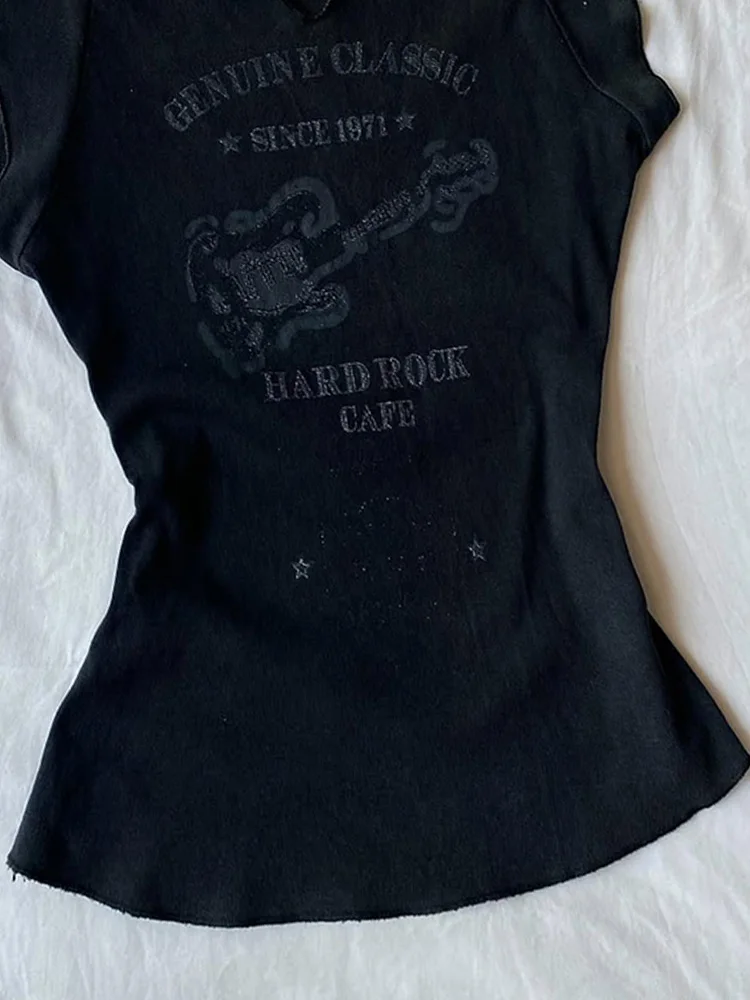 T-shirt da donna Bla Svel dal design retrò originale con estremità floreale, sottile, di lusso, di fascia alta, in cotone, con stampa estiva