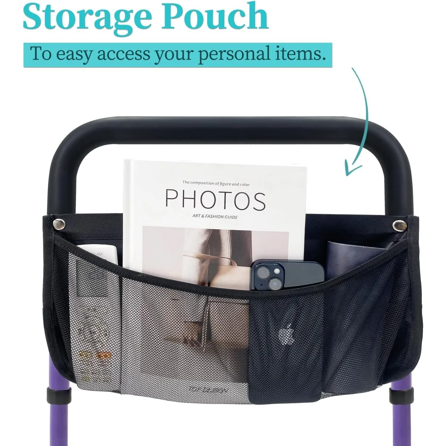 Bed Rails for Elderly Adults Safety with Adjustable Heights Storage Pocket Assist Support Side Railings for Seniors Citizens