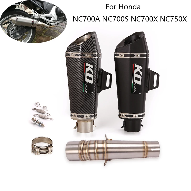 

Slip On Exhaust System Mid Link Pipe Escape 51mm Muffler Tube Stainless Steel For Honda NC700A NC700S NC700X NC750X Until 2020