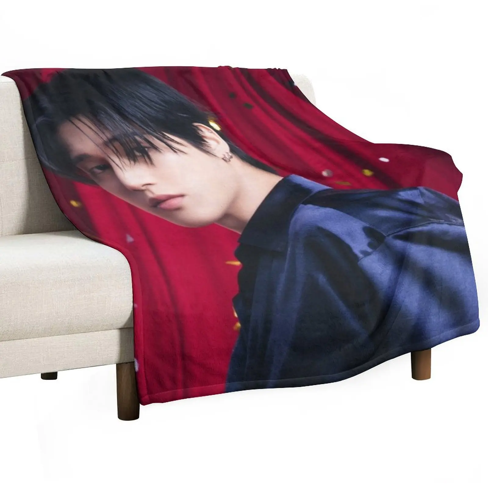 

WOOYOUNG Birthday ATEEZ KPOP Throw Blanket Flannel for babies Luxury Throw Luxury Thicken Blankets