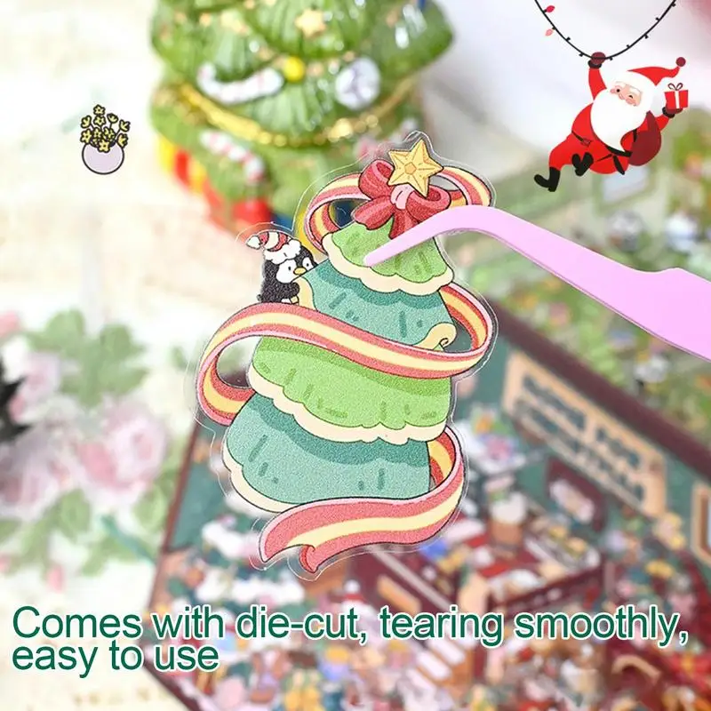 Feito à mão 3d casa adesivos adesivo cenas artesanais 3d casa de natal adesivos bonito diversão dos desenhos animados 3d cena adesivos feitos à mão 3d