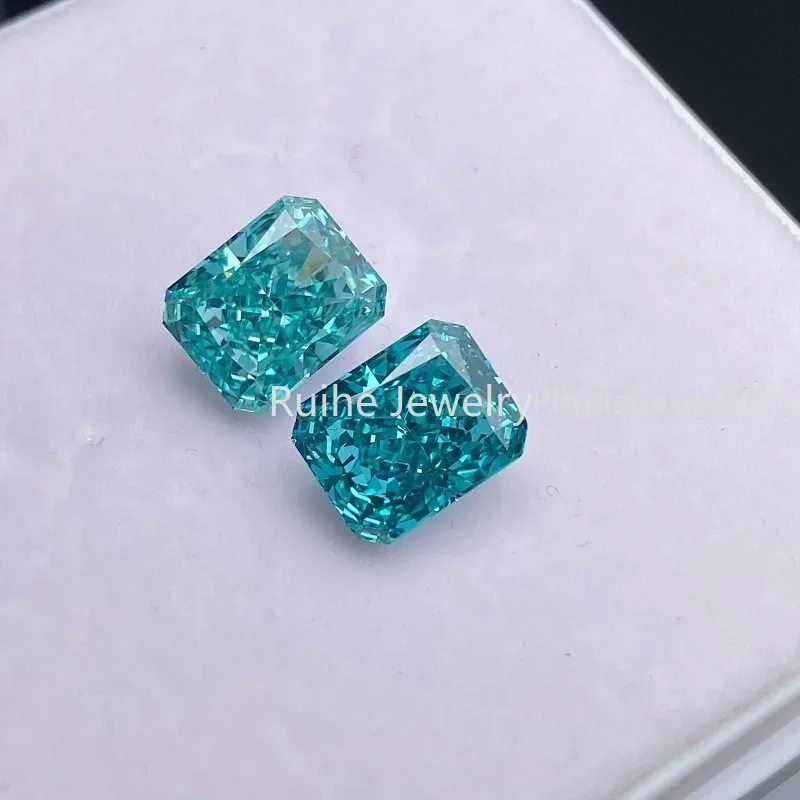 

Pirmiana New Popular Crushed Ice Cutting Radiant Paraiba Color Cubic Zirconia Stone for Diy Jewelry Making