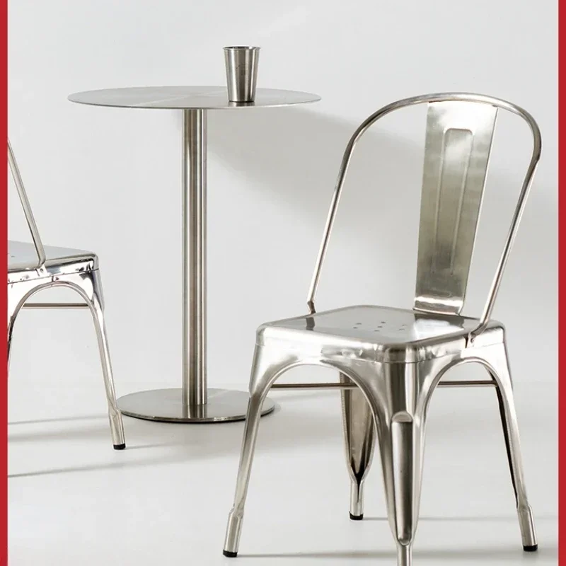 Industrial style LOFT dining chair cafe creative personality internet celebrity stool back home living room iron chair image 2