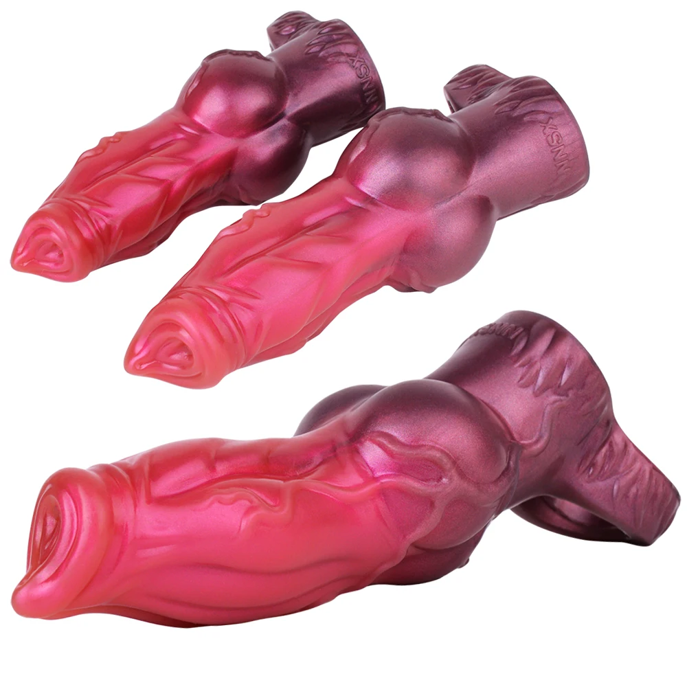 NNSX Large Penis Sleeve Fantasy Dog Dildo Sheath Delay Ejaculation Cock Ring Sex Toy for Men Dick   