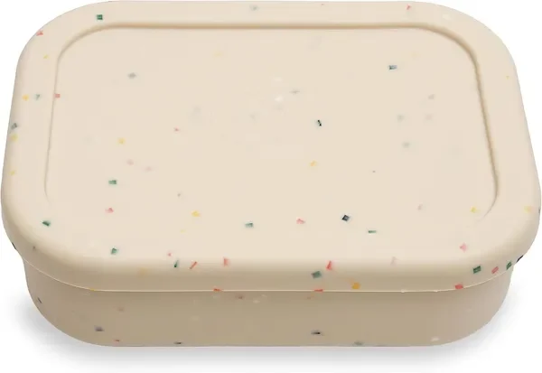 

Leak Proof Silicone Bento Box, BPA-Free & Food-Grade - Lunch Box for Kids & Adults (Beige)