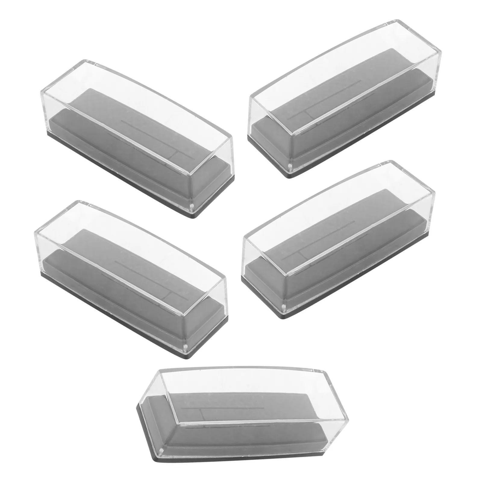 5Pcs Plastic Tie Clip Organizer Box Clear Lid Compact Travel-Friendly Individual Compartment for Tie Clips Cufflinks