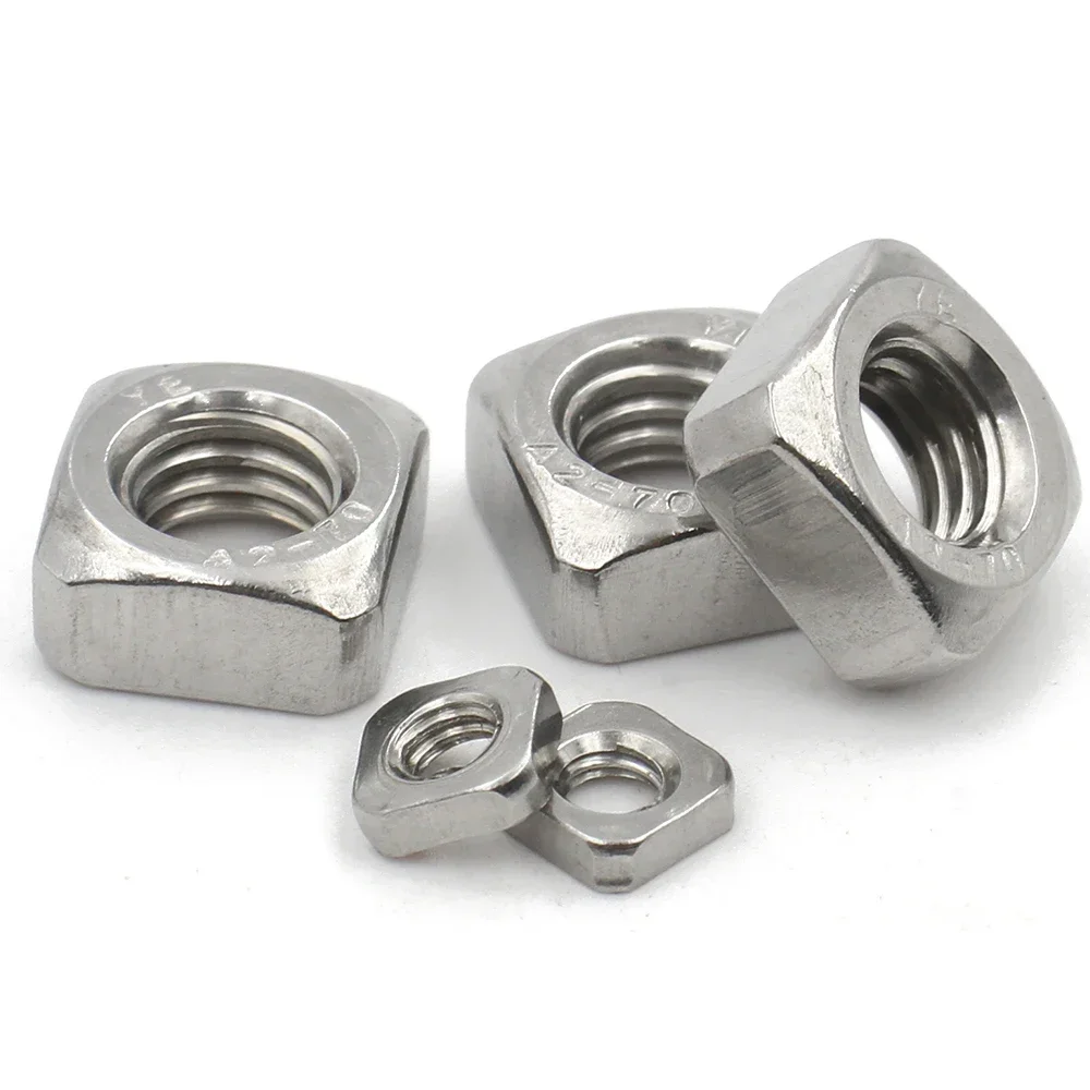2/5/10/20/50 шт. нержавеющая сталь 304, встроенные тонкие гайки, высокопрочные M3 M4 M5 M6 M8 M10 M12, квадратные гайки DIN557