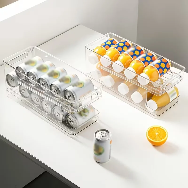 

1Pc/Transparent Refrigerator Storage Box, Layered Food and Beverage Storage Box, Kitchen Organization Essential