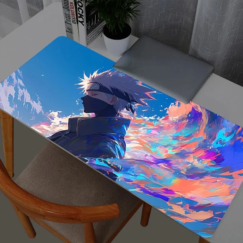 Mauspad Gamer Mauspads Gaming Zubehör Geschwindigkeit Tastatur Gummi Lock Edge Schreibtischunterlage Laptop Naruto Kakashi Hatake Mousepad