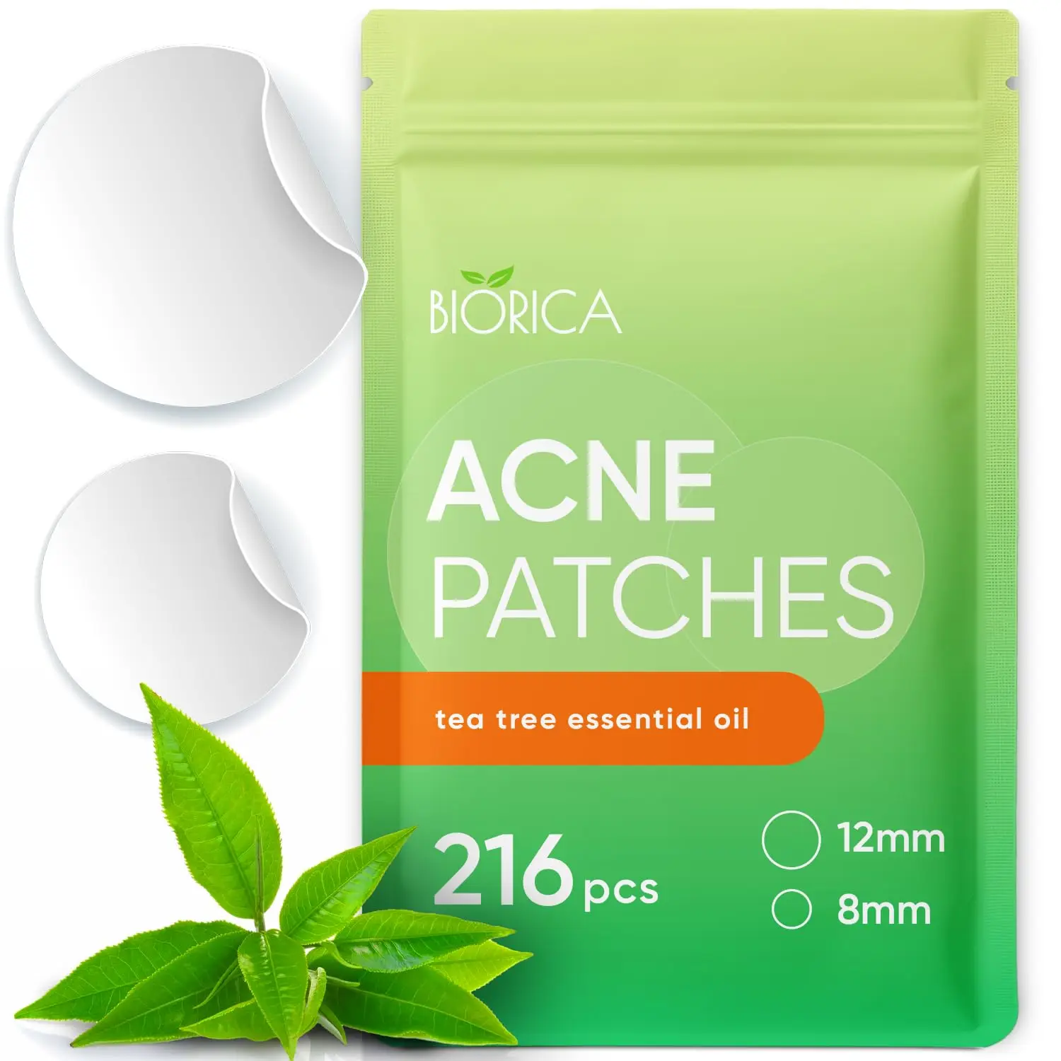 Parches Hidrocoloides para el Acné con Aceite de Árbol de Té, 216 Unidades, Adhesivos Invisibles para Granos en la Cara