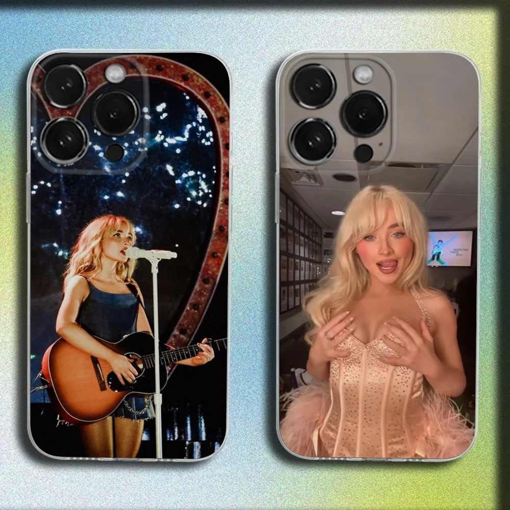 

Singer S-Sabrina Carpenter Phone Case For iPhone 16,15,14,13,12,11 Plus,Pro,Max,XR,XS,Plus,SE,Mini Transparent Soft Cover