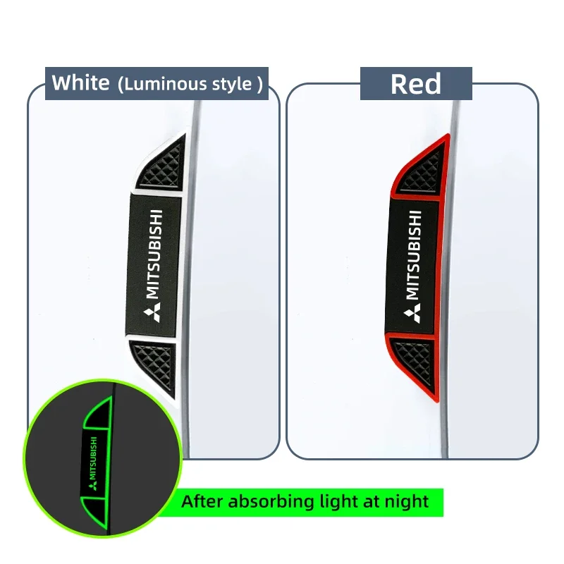 For Mitsubishi Outlander Lancer EX ASX Pajero L200 Car Door Anti-collision Strip Luminous Rearview Mirror Scratch-resistant