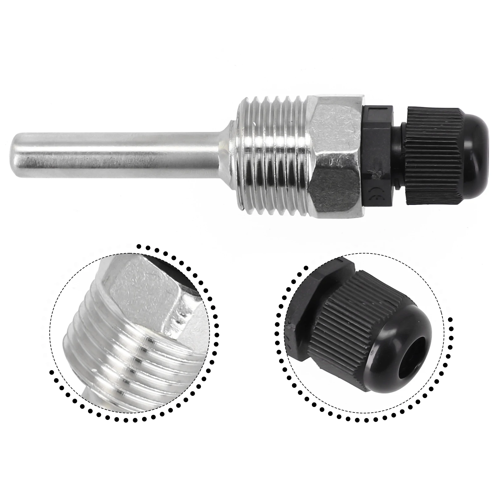 SUS304 Stainless Steel Construction Reliable 30mm Long Thermowell Designed for Use with For Temperature Sensors