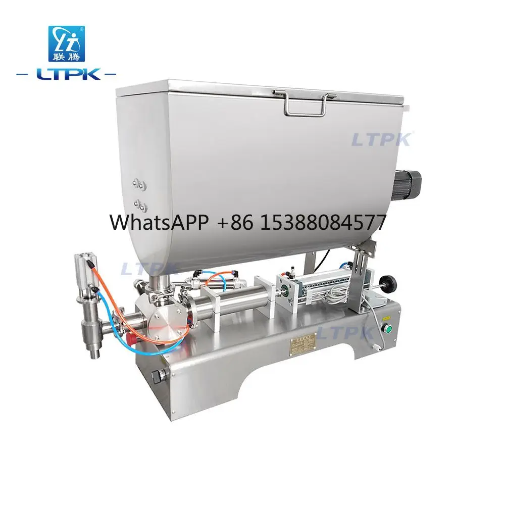 

LT-GUF500 Semi-automatic Desktop Pneumatic U-type Thick Hot Chili Tomato Sauce Dip Stirring Filling Machine With Mixer 500ml