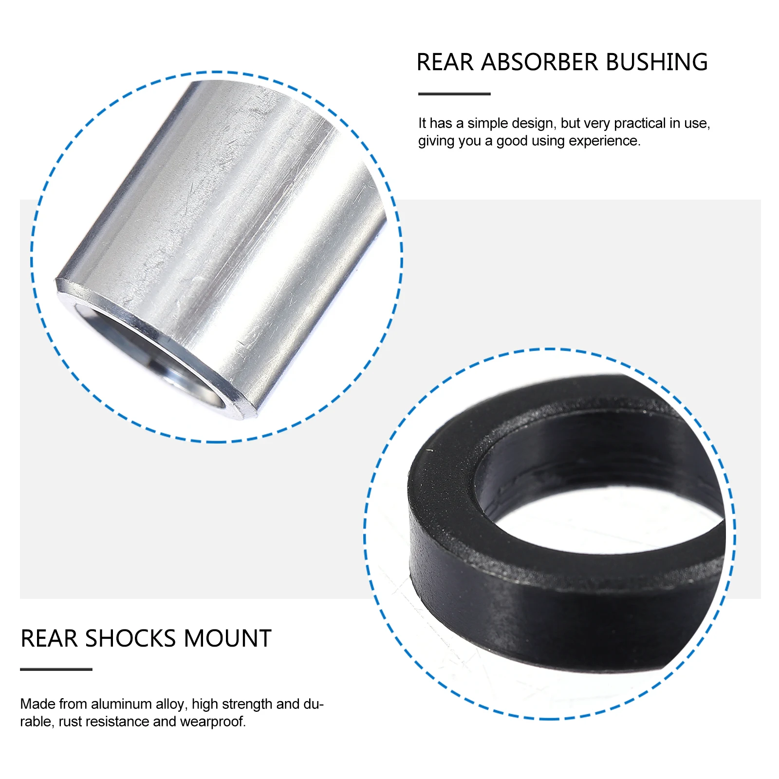 

2Pcs Aluminum Alloy Rear Shocks Absorber Bushing Rear Absorber Mount Kit Bicycle Shock Absorption Replacement Parts