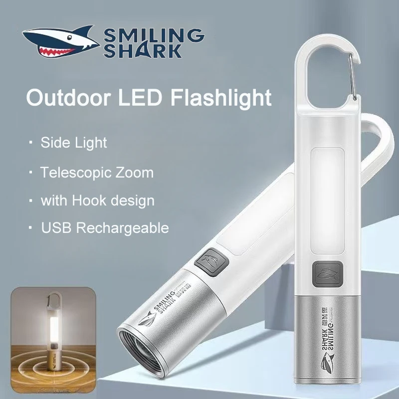 SMILING SHARK Outdoor Strong Lights Flashlight Camping Emergency Light High Brightness Multifunctional Rechargeable Light Lamp