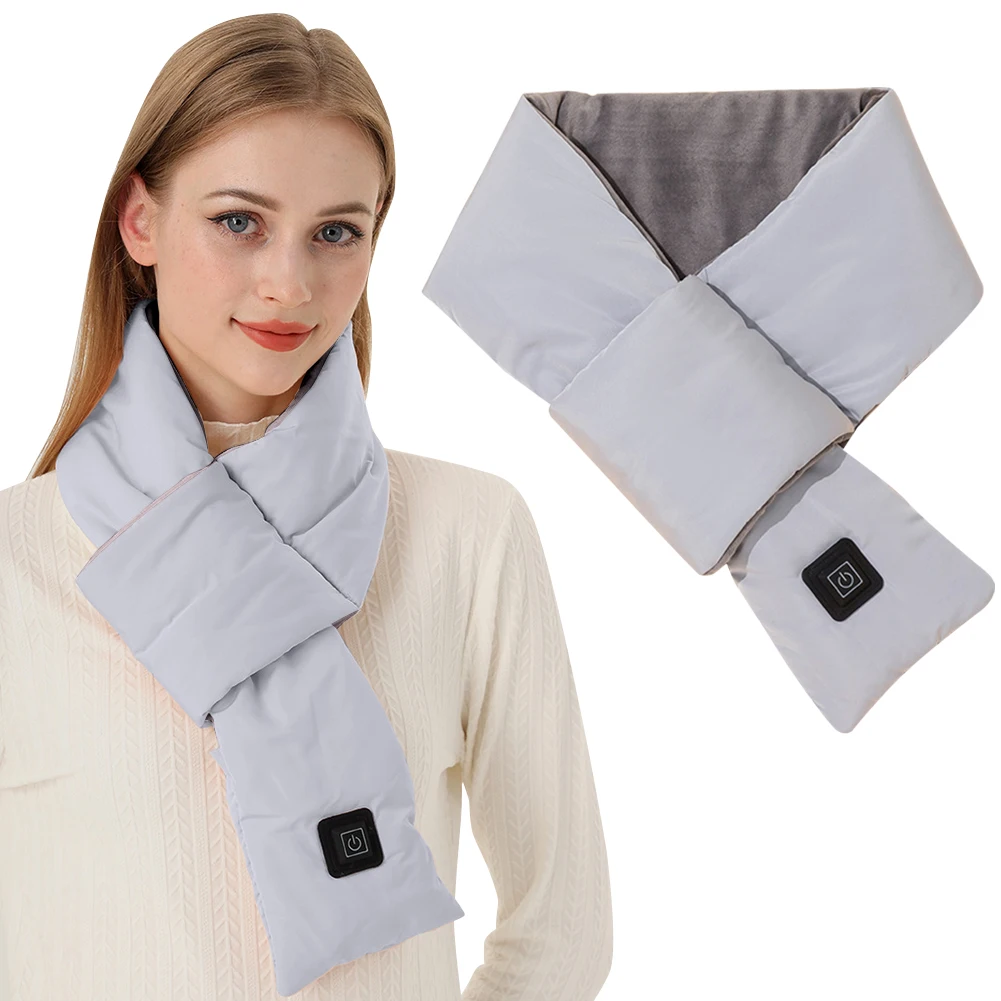 Electric USB Heated Scarf Heated Neck Warmer 3 Temperature Adjustable Heating Neck Wrap Thermal Scarf for Men Women