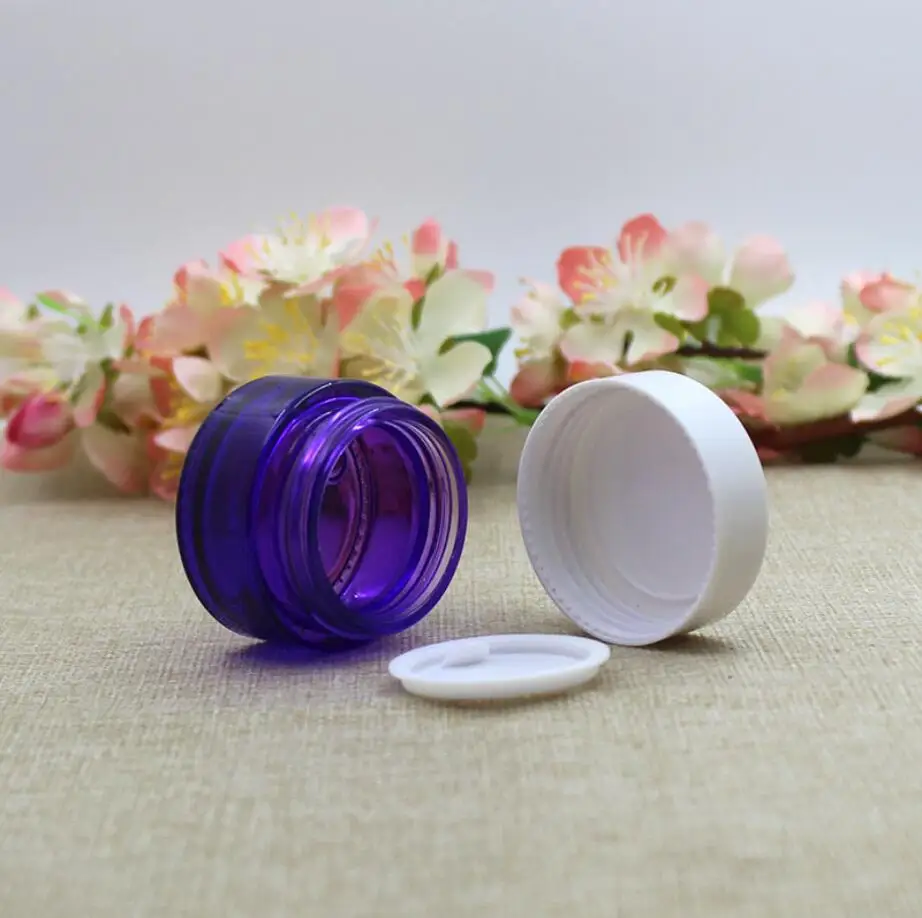 5G10g15g20g30g50g purple glass jar pot tin essential gel serum moisture eye cream sample test skin care cosmetic packing