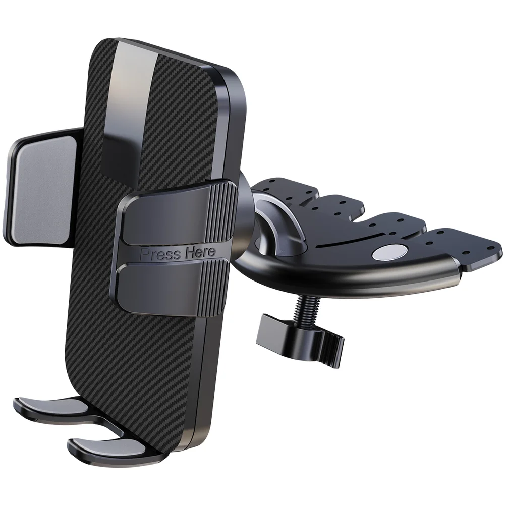 

Phone Holder for Car with 360 Degree Swivel Mount Fits CD Player Slot for Secure and Clear View During Travel and Commute