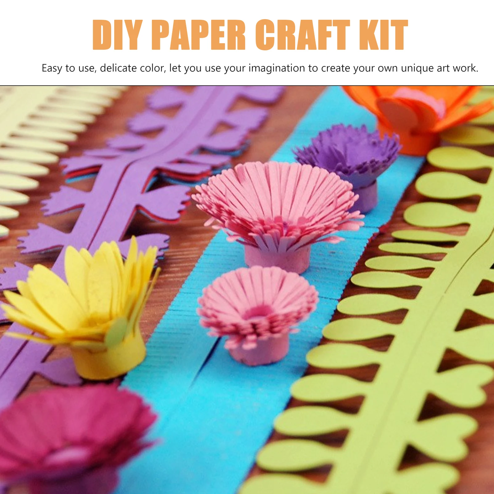 

252 Pcs Paper Roll Flower Shape Diy Craft Kit Scrapbooking Stripes Quilling Strips