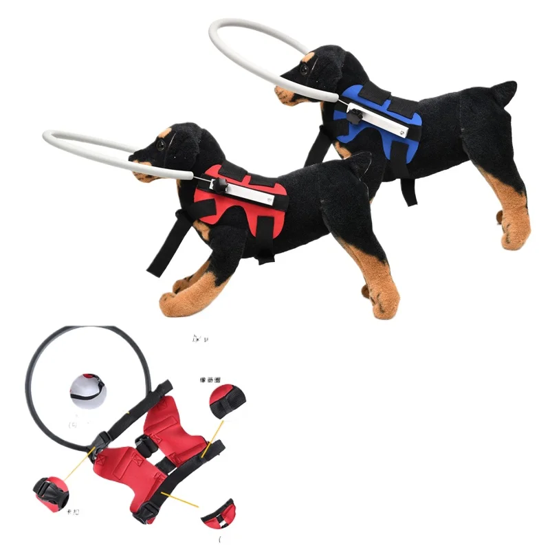 

Blind Dog Harness with Safety Bumper Ring - Adjustable Pet Guide Collar for Blind Cats & Dogs - Anti-Collision Protective Gear