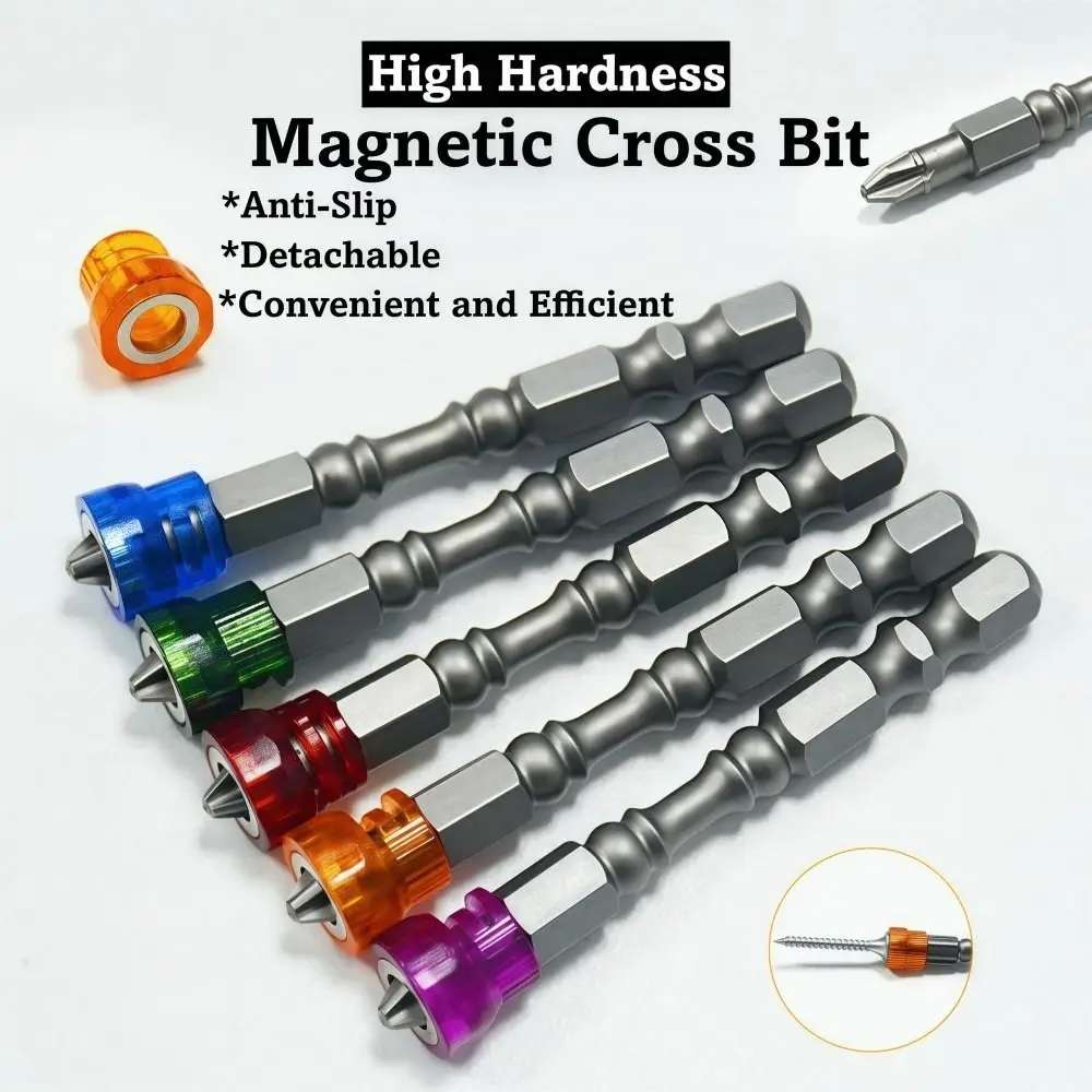 

5Pcs Magnetic Screwdriver Bit Drill High Hardness Sturdy Electric Screwdriver Bits Durable Cross-head Hexagonal Screwdriver Bit