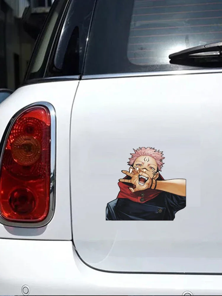 مضحك Jujutsu Kaisen Gojo Satoru Itador Fushiguro الكرتون ملصق عاكس الزجاج الأمامي السيارات الفينيل Caraccessories