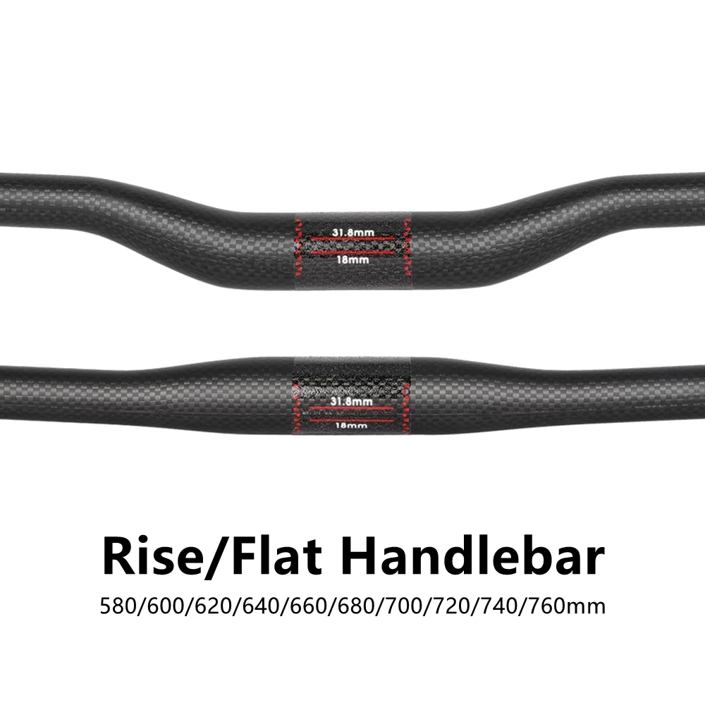 

Ultralight Matte 3K Carbon Fiber Handlebar MTB Bicycle HandleBars Mountain Bike Handle bar 31.8mm Rise/Flat Bars 580mm-760mm