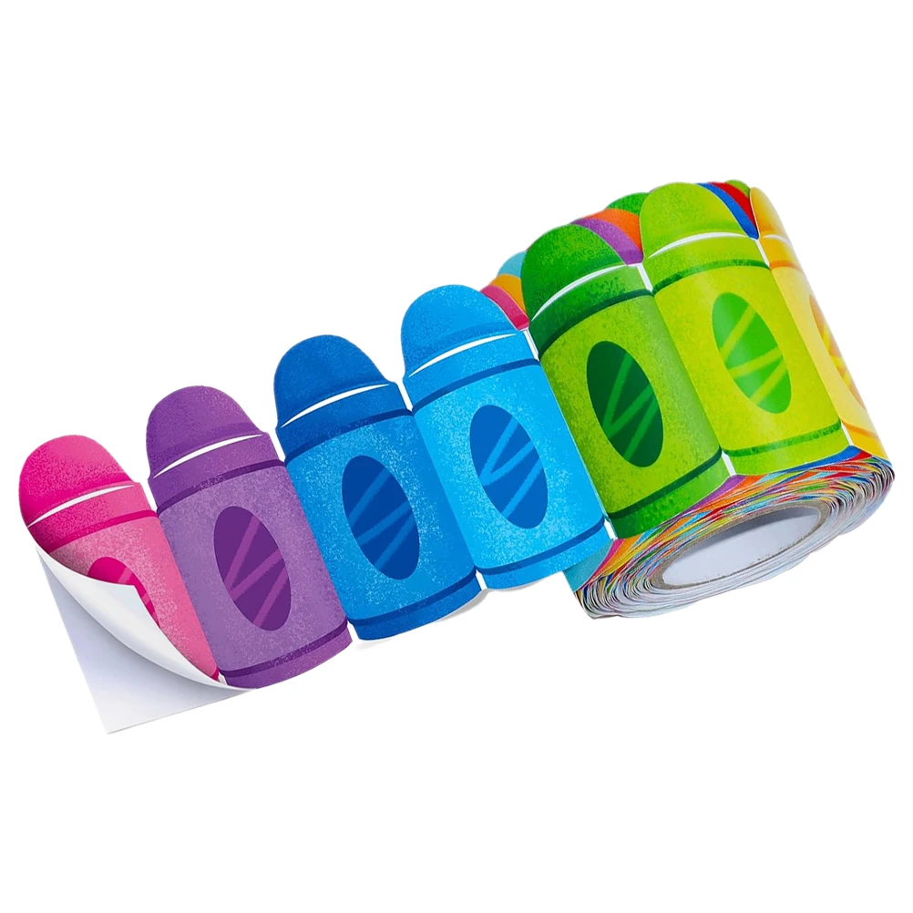 

Stickers Crayon Border Bulletin Board Decorations Classroom Blackboard Bright Color Baord Strip Chalkboard Child