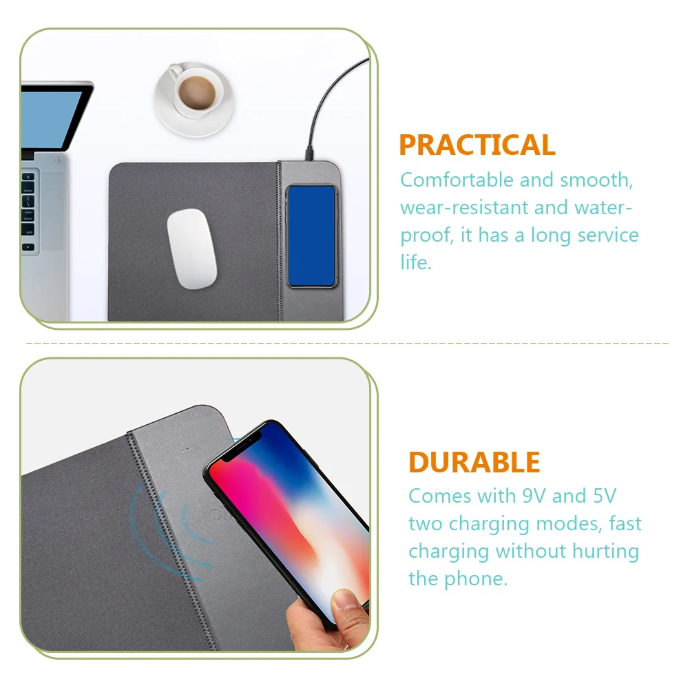 

MultiFunctional 15W Wireless Charging Mouse Pad 9V And 5V Charging Modes Premium Quality NonSlip WearResistant Computer Mat