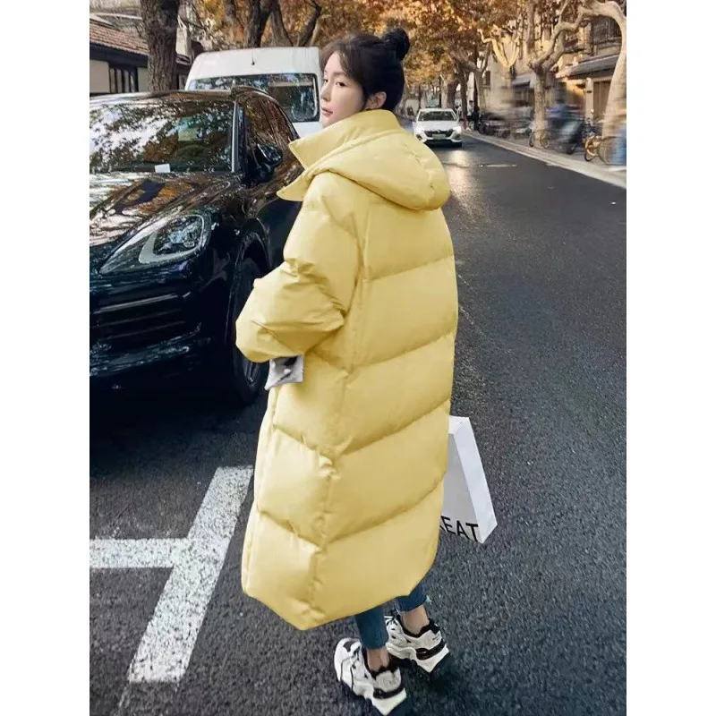 

Пуховик и хлопковый, женская длина до колена, новая корейская версия, свободная и средняя длина.