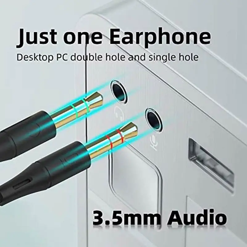 Vention-Headphone Splitter e adaptador de fone de ouvido, áudio, 3,5mm, fêmea para 2 Jack Masculino, 3,5 Mic, Y Splitter, fone de ouvido para PC, cabo auxiliar